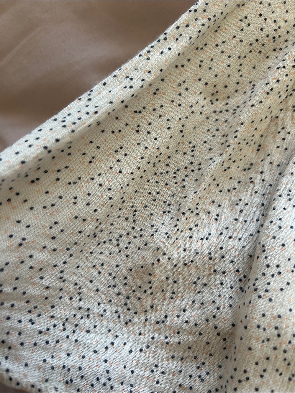 Off-Shoulder White Mini Dot Print Ruffle Top - Picture 3 of 3